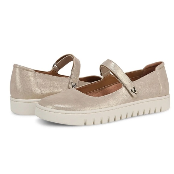 Vionic Uptown Mary Jane Flats Gold Shimmer Leather size 8.5 EUC - Picture 13 of 16